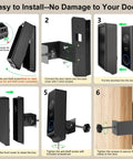 Installation steps for No Drill Anti Theft Doorbell Mount For E340 And Wyze Duo Cam Adjustable Easy Install Door Camera Bracket.