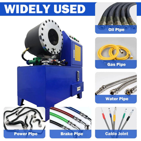 Heavy Duty Automatic Electric Hydraulic Hose Crimping Machine 3600KN With Ten Precision Dies Foot Switch For oil, gas, water, and brake pipes.
