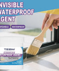 Crystal Clear Waterproof Sealant 500 G Quick Dry Multi Surface Crack Repair Paste applied with brush on window frame.