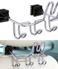 Hard Hat Holder And Gear Organizer For Truck Or Car With Three Lower Hooks For Jackets Tool Bags Headphones And Totes Patent Pending Silver Finish Durable Steel Mount