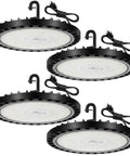 4 Pack Led High Bay Lights 5000K 300W UFO High Bay Lamps 31500 Lumens With US Plug For Barn Garage Warehouse Car Wash Shop Hanging