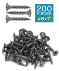 Stock Up On These 200 Count Heavy Hitter Size 6 Carbon Steel Drywall Screws For All Your DIY Hustles. 200 pieces in a pile.
