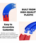 90 Degree Banked Turn Double Racetrack Connector For 1 To 64 Cars And Slot Cars Hot Wheels Compatible blue plastic pieces