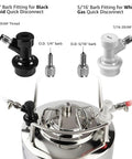 5 Pair Ball Lock Quick Disconnect Set For Corny Kegs Homebrewing With Barbed Nut Adapters on keg, black and white disconnects
