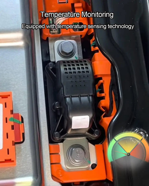 Heavy Duty High Voltage Battery Disconnect Pyro Fuse Built Tough For Straight Swap Overheat Defense And Short Circuit Blocking In Teslas Or Any Ev Plug And Play Setup Keeps Your Rig Rockin Hard near temperature sensor.