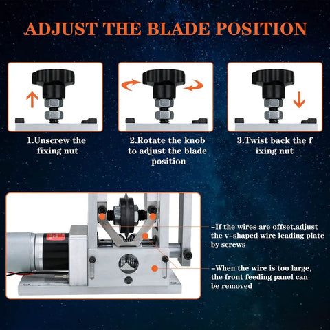 Adjusting the blade position on Heavy Duty Wire Stripper With Hand Crank For Manual Or Drill Auto Peeling.