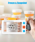 Must Have Portable Digital Magnifier Reading Aid With Foldable Handle 5.0 Inch LCD Screen displaying medication label