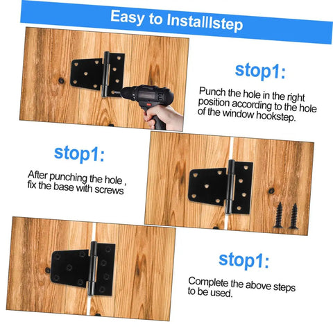 T Shaped Black Painted Door And Window Hinges Three And A Half Inch Heavy Duty Slotted Bearing Hinge installation steps