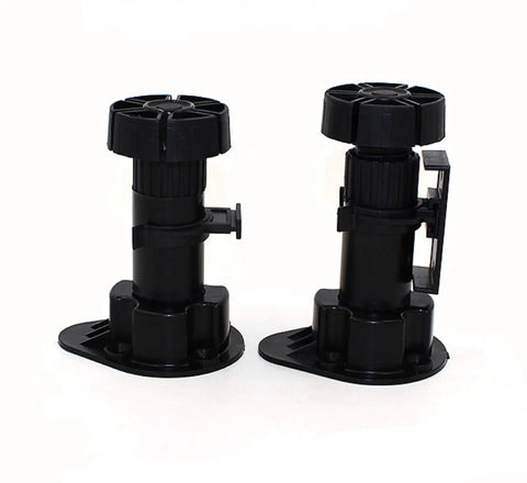 12 Pack Black Cabinet Leveler Legs Adjustable Furniture Feet Elevate Cabinets From Three And Seven Eighths Inches To Five And One Eighth Inches With Easy Finger Turn Ideal For DIY Projects