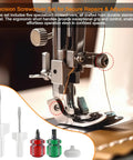 Thirteen Piece Sewing Machine Cleaning Kit with screwdrivers and tweezers for precise maintenance and quick repairs on sewing machines.