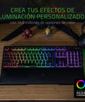 Badass Gaming Keyboard Featuring Mechanical Membrane Keys Dope RGB Lighting showing customizable lighting effects.