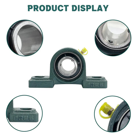 Heavy Duty Pillow Block Bearing 1 Inch Bore Cast Iron Mounted Bearing Block Self Aligning For Industrial Machinery, 4 Pack