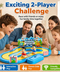 Table Top Running Race Game Toy With Multipurpose Track Motion For Kids And Fam Two Player Interactive Party Game Wireless Design Green A Tabletop Friendly For Easy Setup And Fam Game Night Favorite, family playing tabletop race game