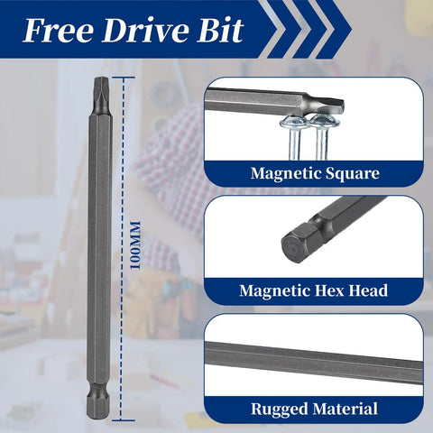 100 mm driver bit included with Pocket Hole Screws Two And A Half Inch No. 8 Washer Head Square Drive Coarse Thread Zinc Plated Wood Screws
