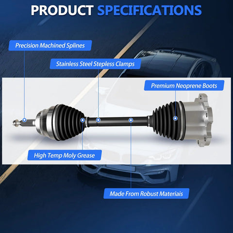 Beefed Up CV Axle Front Pair Fits Chevy Silverado 1500 Suburban Tahoe Avalanche GMC Yukon XL Sierra 1500 Cadillac Escalade ESV 2007 to 2020