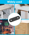 20 Sets Black Stainless Steel Flat Plate Straight Brackets For Wood 2 Inch 50x16x2 Mm Corner Mending Braces on furniture