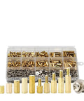 910 Piece M3 Brass Hex Standoff Spacer Kit With Screws Nuts And Washers For PCB And Motherboard Assembly, Complete Electronics Gear For DIYers And Tech Nerds. Brass standoff organizer with screws, nuts, and washers