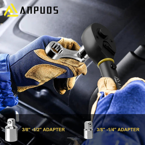 10 Piece SAE Torque Adapter Set With 12 Point Box Ends Covering 5/16 To 7/8 Inch, 3/8 Inch Drive Extension, Auto Repair Essentials For Tight Spaces, Pro Grade Wrench Kit Built For DIYers And Pros, used with impact wrench