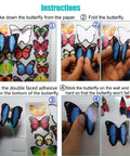 Instruction guide for 80 Piece Butterfly Wall Decor Set With Foldable Wings Waterproof Reusable PVC Wall Stickers.