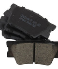 Front and Rear Ceramic Brake Pad Set with Hardware for Toyota, visible metallic ceramic surface, quiet low dust