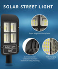 Solar Street Light 300W Outdoor Flood Light With 30000LM LED, features aluminum housing and remote control