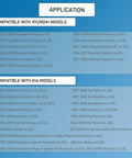 Compatibility chart for Variable Valve Timing Solenoid For Kia And Hyundai Rides 1.8L 2.0L VVT For Intake And Exhaust.