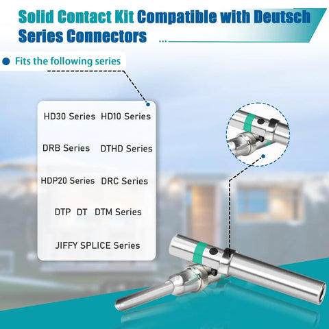 Pro Grade 180 Piece Barrel Style Connector Pins And Sockets Kit with compatibility chart for various series connectors.
