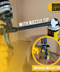 Pro Level Heavy Hitter Closed Cell Spray Foam Insulation Kit With Dependable Trigger Gun showing nozzle tip and without nozzle tip.