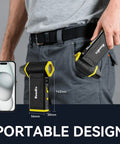 Portable Beast Mode 210000 RPM Electric Air Duster with 8 Gear Turbo, 142mm length, shown in pocket for scale.