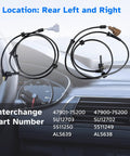 Upgrade Your Whip With These Fresh Rear Abs Wheel Speed Sensor Pairs Built For Nissan Titans From 2004 Through 2011, detailed view of rear left and right sensors.