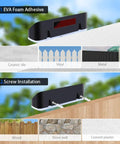Installation guide for Heavy Duty Solar Wall Lights Outdoor Waterproof For Fence Or Mailbox Or Address Sign with EVA foam and screw methods.