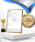 Certificate, trophy, and top quality medal representing Bright A19 LED Light Bulbs 60W Equivalent 9W Soft White 2700K 800 Lumens E26 Base.