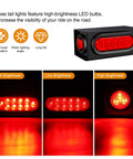 All In One Steel Trailer Light Box Kit With 6 Inch Oval Red 10 LED Tail Lights in high and low brightness settings