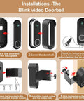 Anti Theft Doorbell Mount For Video Doorbell 2K And HD 2nd Gen No Drill Easy Install Indoor Outdoor Mount With Hidden Anti Theft Screws installation steps