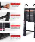 Lightweight Aluminum Telescoping Ladder With Detachable Hooks Fourteen And A Half Feet Collapsible Extension Ladder With Non Slip Feet featured.