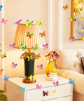 Butterfly Wall Decals Set 80 Pcs 3D Removable Mural Stickers For Home Living Room And Bedroom Decor on lamp and wall