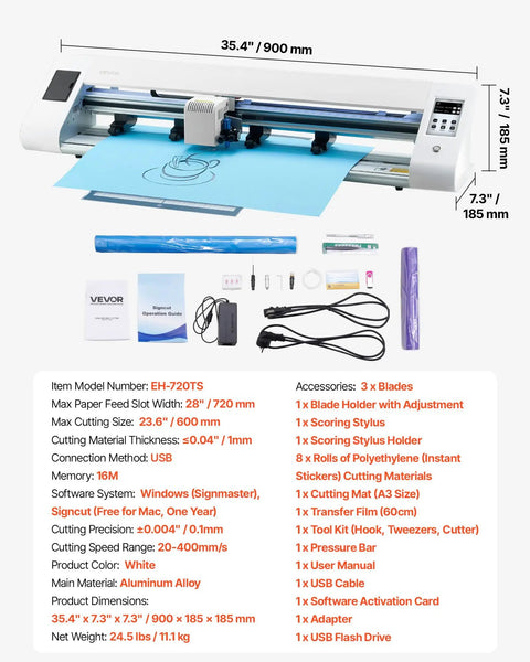 Vinyl Cutter With Automatic Edge Detection And Dual Blade System For Precise DIY Crafts, Design Software Included.