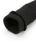 Hardcore Cut Resistant Arm Sleeves Built Tough With Real Dupont Kevlar Fiber For Serious Shop And Mat Drills heavy duty black sleeve close-up.