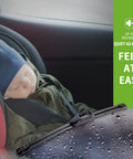 Sleeping baby in a car seat with Straight Up Premium All Season Windshield Wiper Blades 22 Inch And 22 Inch Pair U J Hook Fitment.