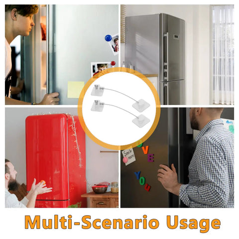 Two Pack Proofing Cabinet Locks For Fridge And Window Childproof Safety Locks in multi-scenario usage on various fridges