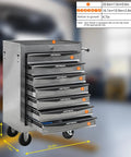 21 Inch Lockable Rolling Tool Chest With Tough As Nails Steel Build and Smooth Ball Bearing Slides Parking Brake Casters For Easy Shop Hopping Sturdy Utility Cabinet For Any Garage Project In Classic Silver with drawers.