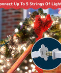 Ultra Bright White Christmas Lights 100-Count, 20 Ft Clear Wire String Lights displayed with connection plug detail