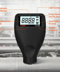 Paint Thickness Gauge Pro Grade for Cars Digital Coating Meter 0 to 2500 Micrometers Car Paint Tester for Used Car Inspections Auto Detailing and Body Shops Measures Coating Thickness with 1 Micrometer Resolution Plus or Minus Three Percent Accuracy. Black handheld gauge display