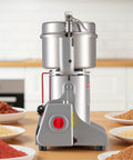 Pro Grade High Speed Electric Grain And Spice Mill Grinder 2100W Stainless Steel Pulverizer on kitchen counter
