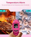 Your Go To Infrared Thermometer Gun Non Contact Digital Temperature Meter measuring steak and shrimp temperatures