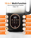 50 Oz Nut Milk Maker Machine Ten In One Automatic Plant Based Milk Maker Do It All control panel with function options visible.