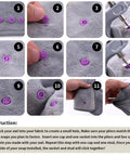 Instructions for installing 384 Piece T5 Snap Button Set With 24 Colors For Clothes And Cloth Diapers using hand tool kit