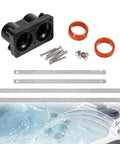 All In One Hot Tub Heater End Cap Kit With Rubber Gaskets Aluminum Strips And Screws Universal Fit For Hot Spring Limelight And Tiger River Heaters Black Replacement Part, components displayed