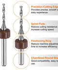 12 Piece Micro Drill Bit Set Go To Pro Grade Tungsten Carbide For PCB Jewelry Plastic Wood Soft Metal with positioning ring
