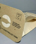 Allergy Micro Filtration Canister Style C Vacuum Bags for Electrolux Aerus showing open bag and labeling on cardboard seal
